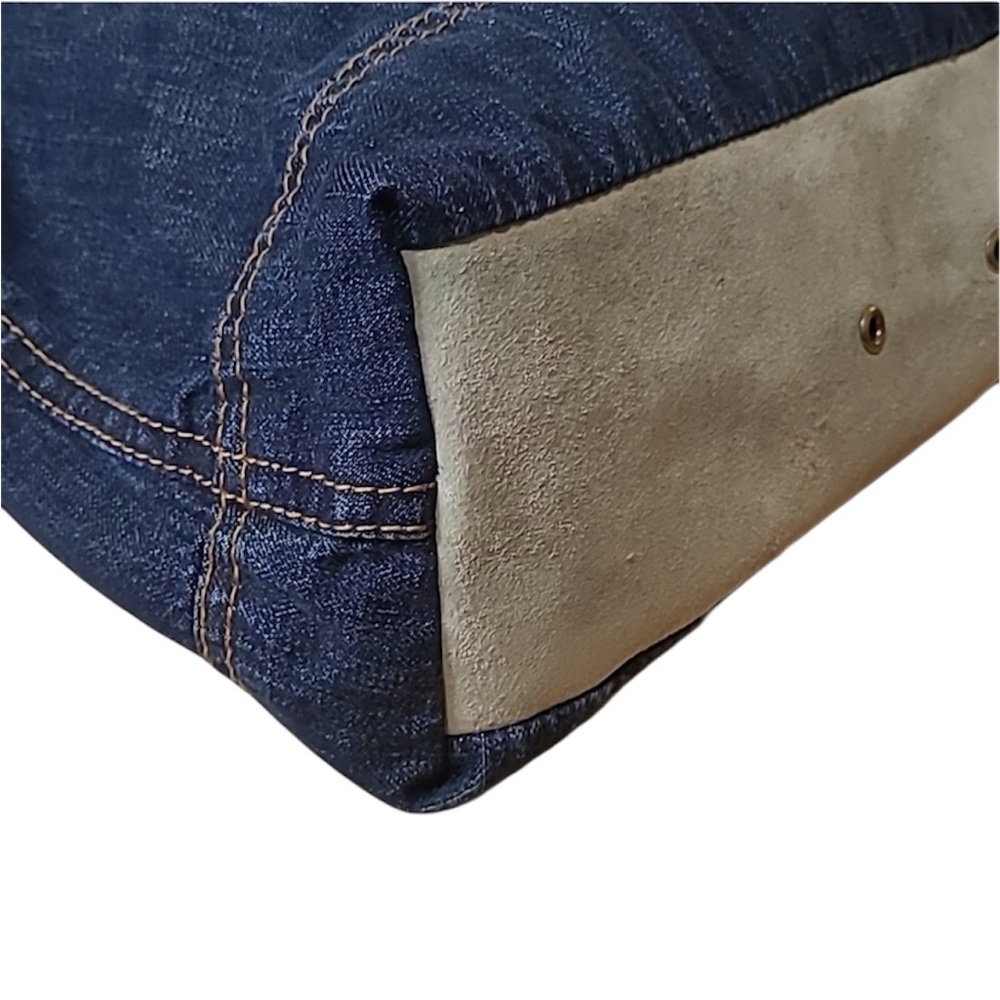 Yves Saint Laurent Denim and Suede Shoulder Bag - Picture 6 of 9